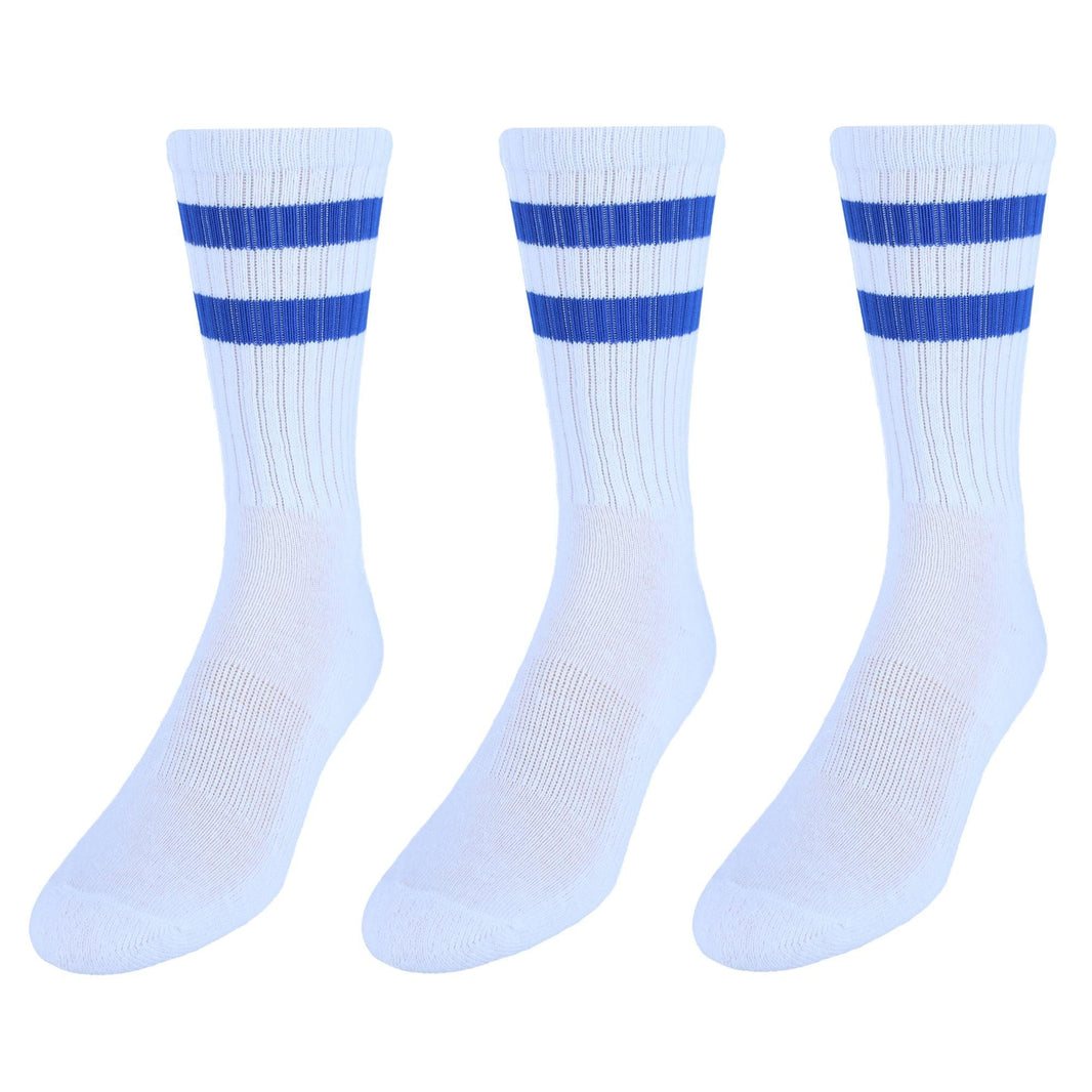 CTM® Men's Crew Striped Socks (3 Pairs)