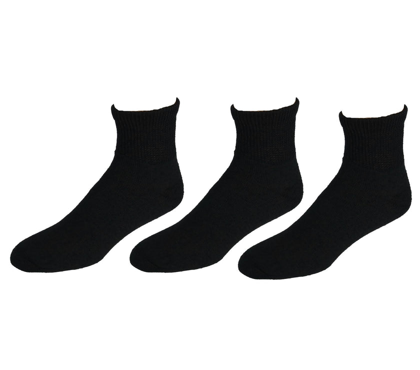 CTM® Men's Loose Fit Diabetic Ankle Socks (3 Pair Pack)