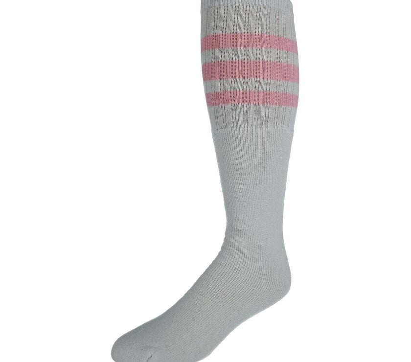 CTM® Striped Top Ribbed Tube Socks (4 Pair Pack)