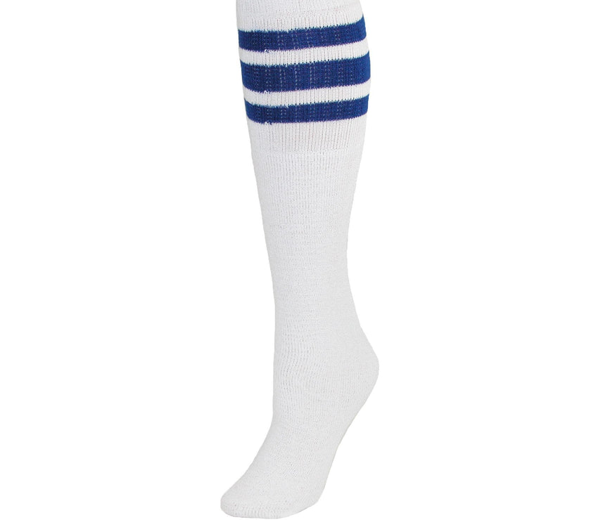 CTM® Striped Top Ribbed Tube Socks (4 Pair Pack)