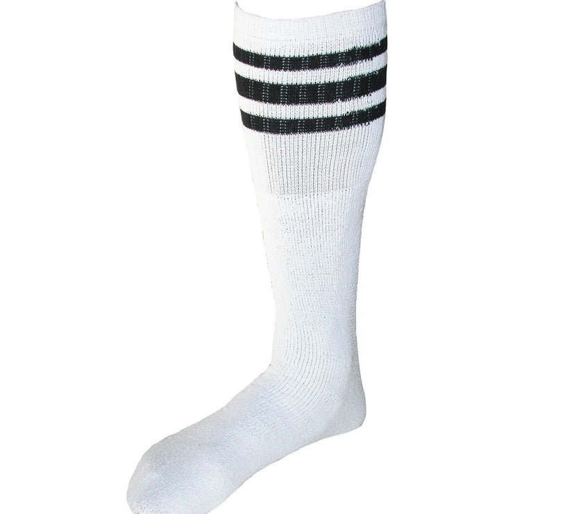 CTM® Striped Top Ribbed Tube Socks (4 Pair Pack)