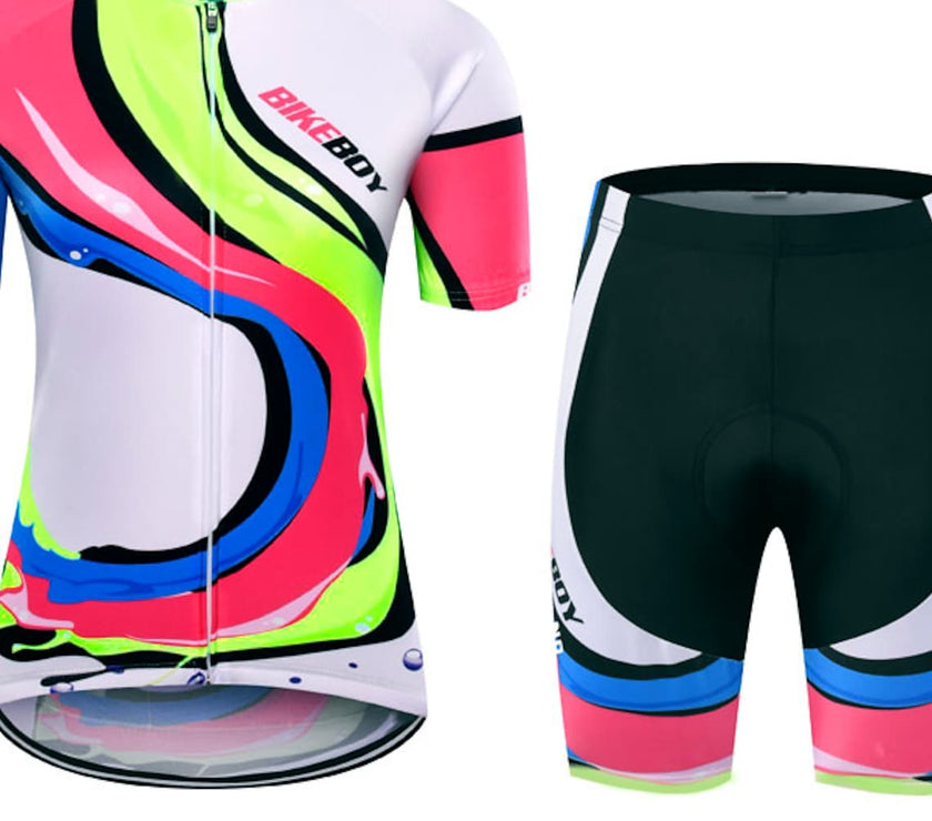 Women's Short Sleeve Cycling Jersey with Shorts