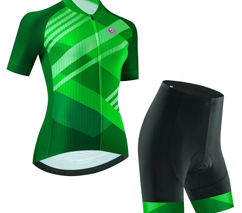 Women's Short Sleeve Cycling Jersey with Bib Shorts Cycling Jersey