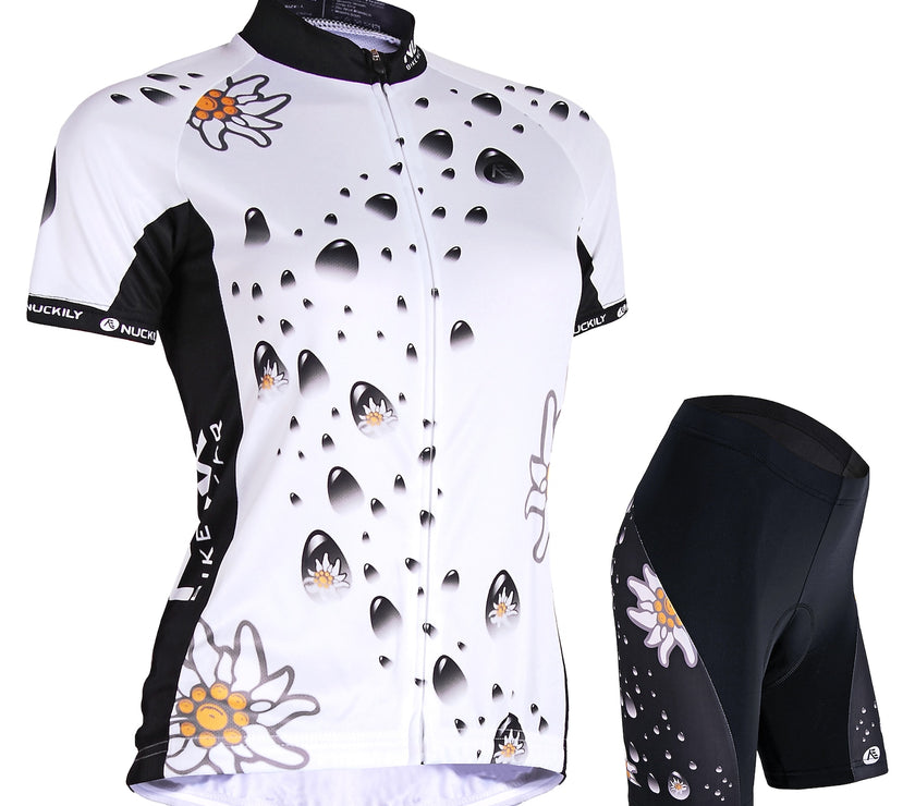 Nuckily Women's Short Sleeve Cycling Jersey with Shorts