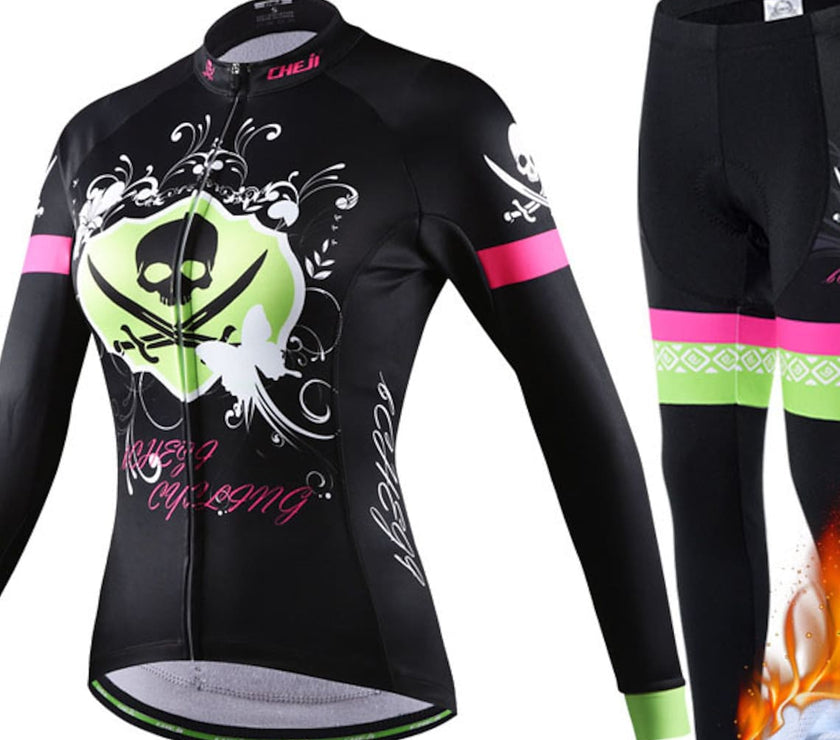 Women's Long Sleeve Cycling Jersey with Tights