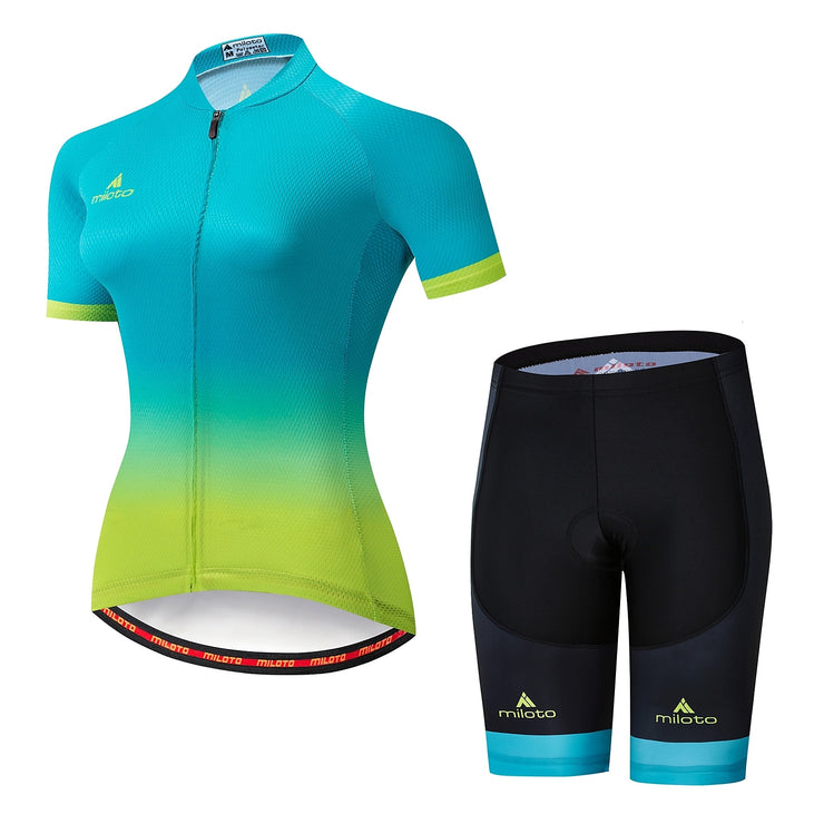Women's Short Sleeve Cycling Jersey with Shorts